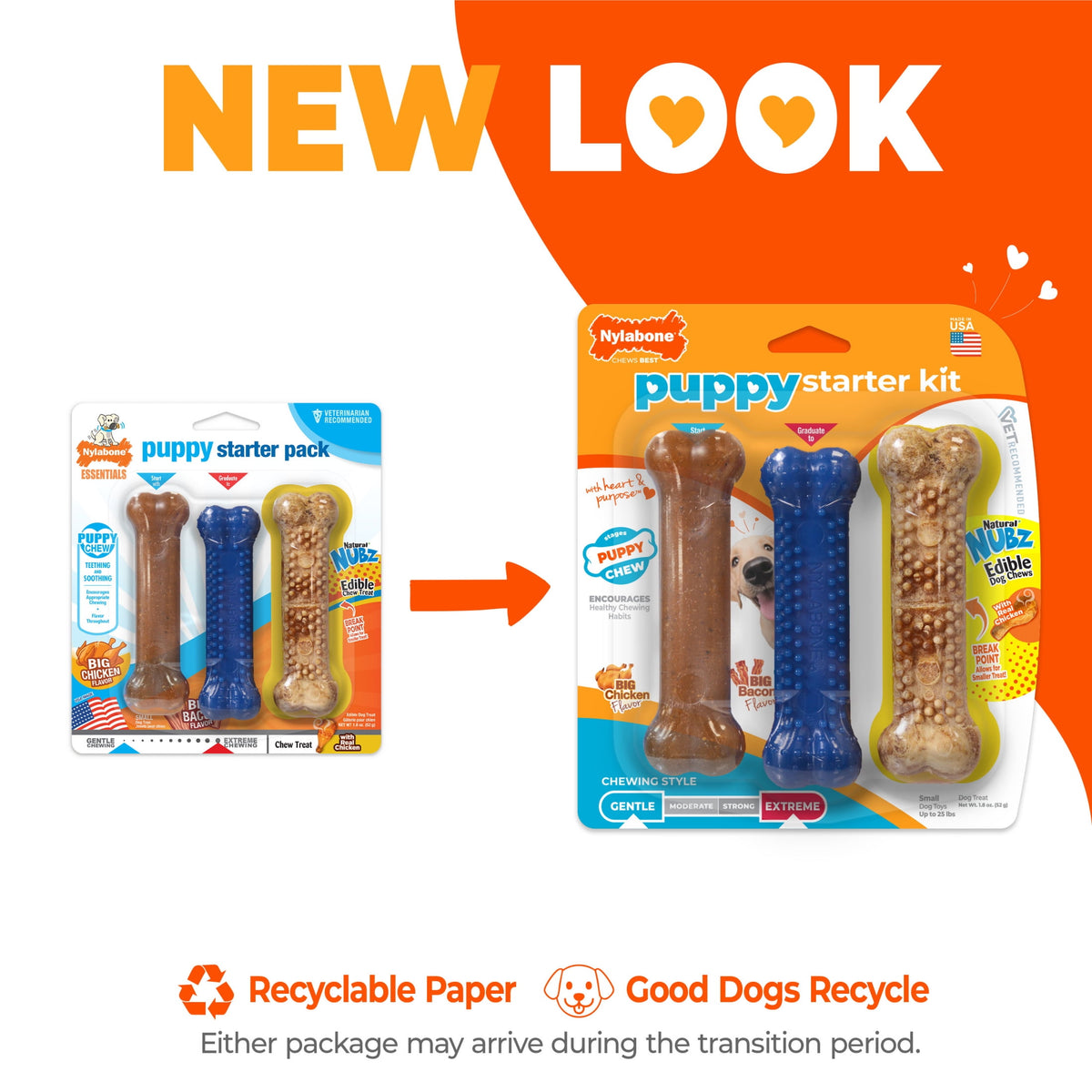 Nylabone Puppy Toys, Dog Teething Toys & Dog Treats, Variety Flavor, Small, 3 pack