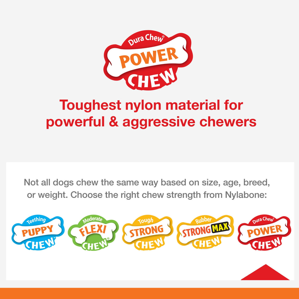 Nylabone Power Chew Toy Bundle, Cute Dog Toys for Aggressive Chewers, Filet Mignon, Cheese, and Bacon Flavors, Small Dogs - Up to 25 lbs, 3 Pack