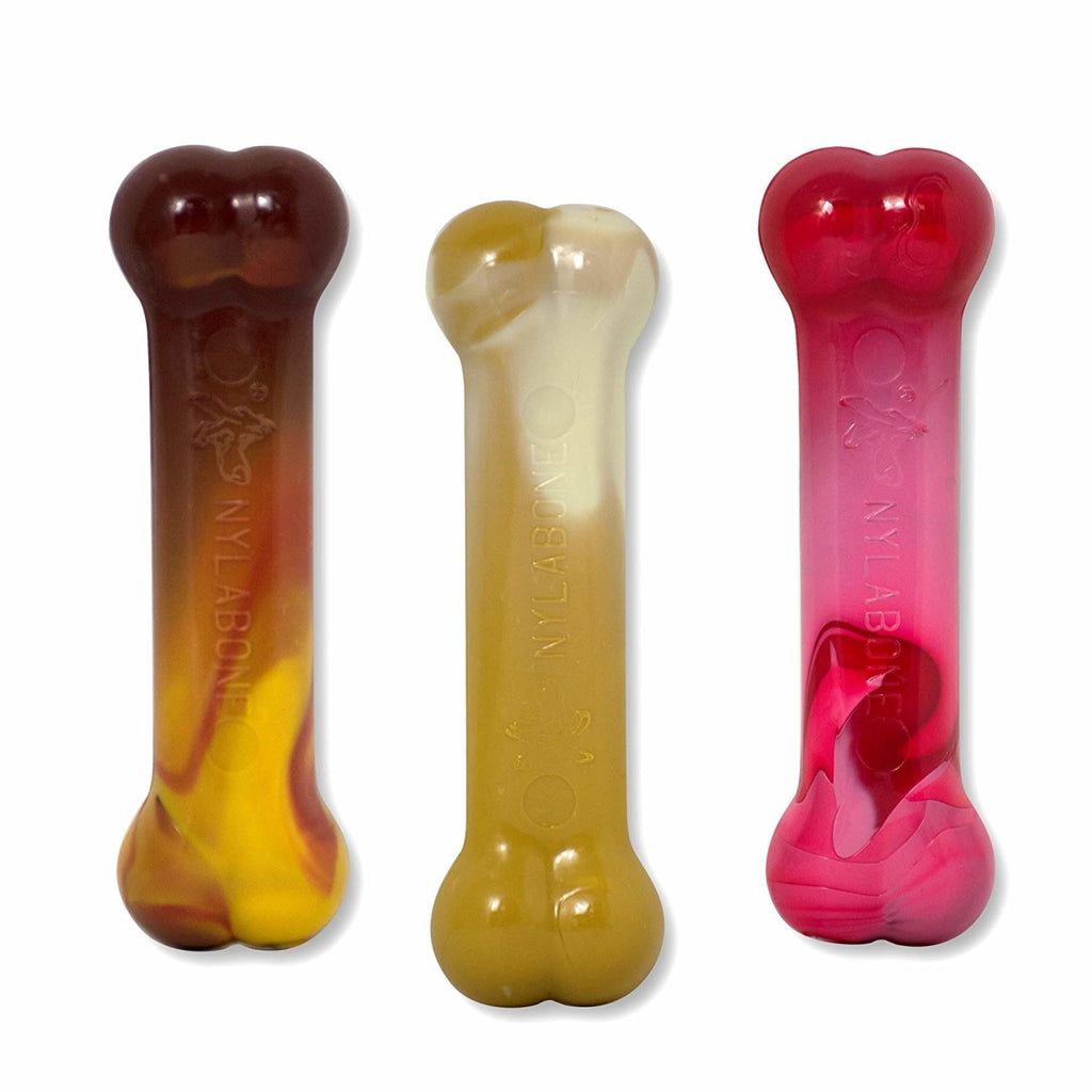 Nylabone Flavor Frenzy Power Chew Dry Dog Toy, Chili Cheese Dog, Popcorn & Cherry, SM, 3pk