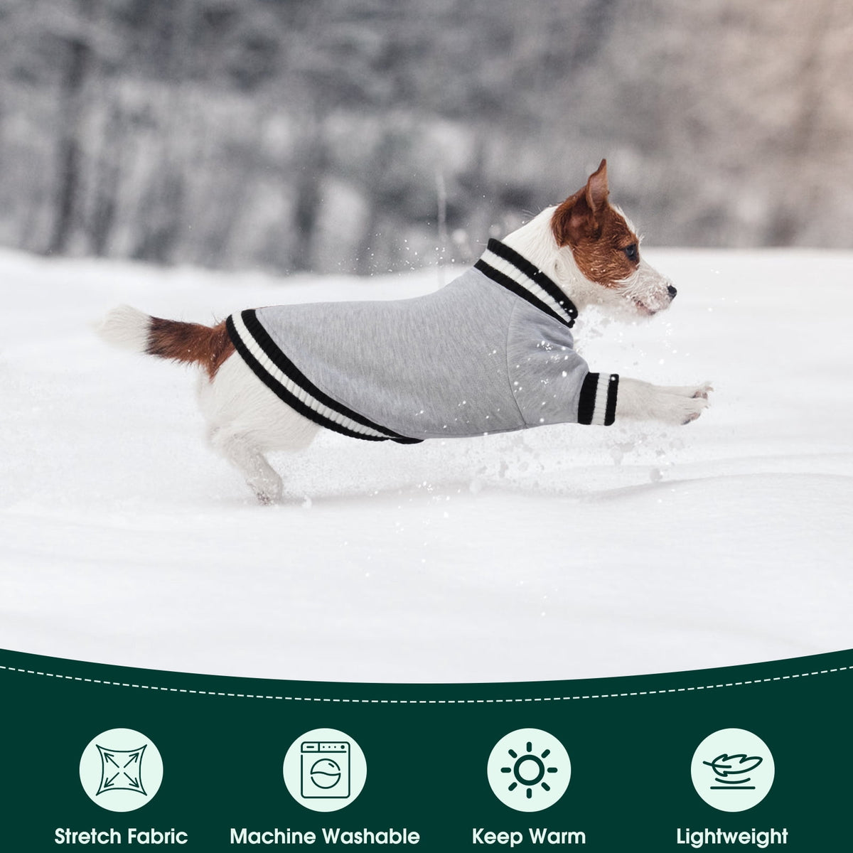 Kuoser Dog Winter Sweater, Cute Pet Pullover Vest, Soft and Thick Sweatshirt for Dogs and Cats, Green, XL