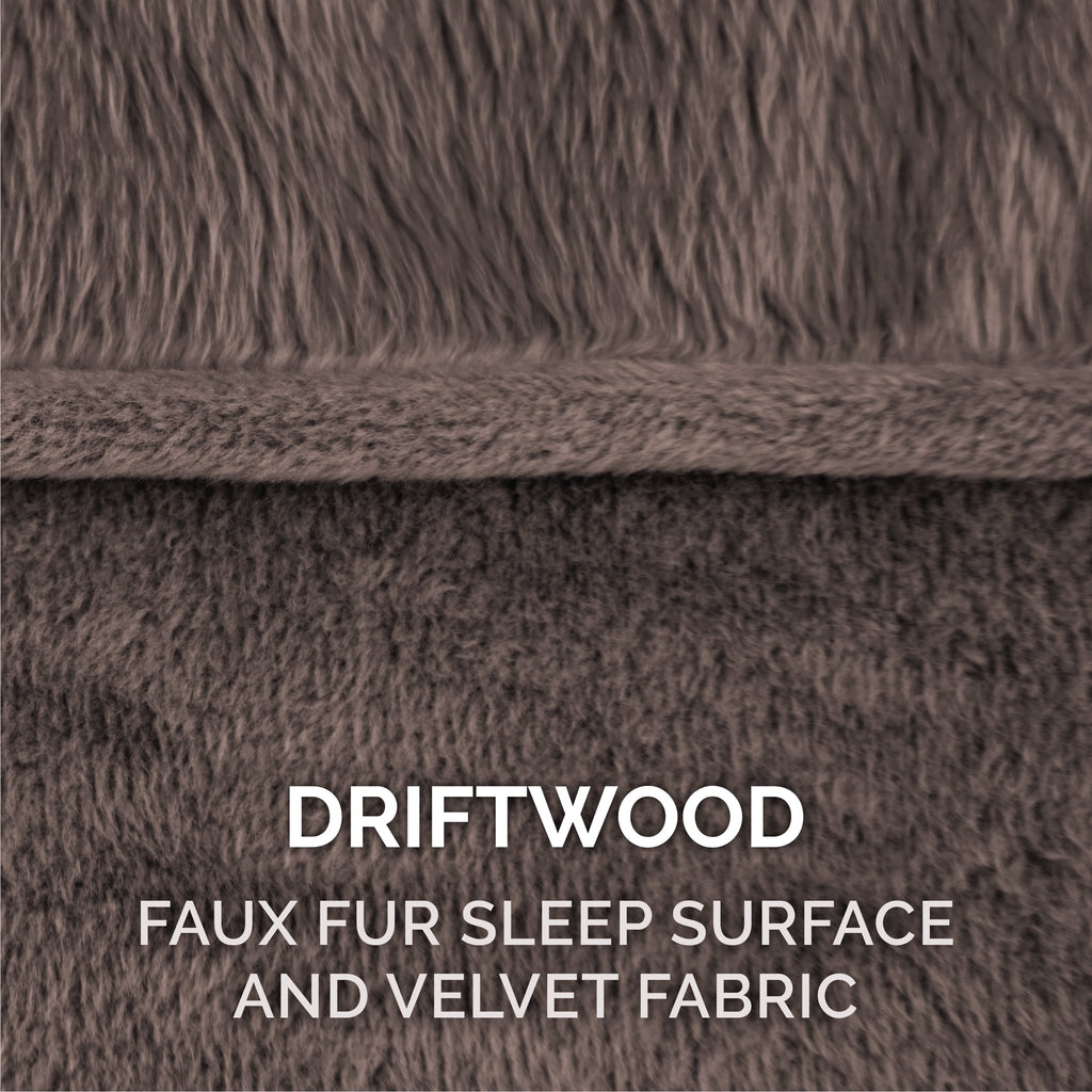 FH Faux Fur & Velvet Sofa - JM-Dark Sage
