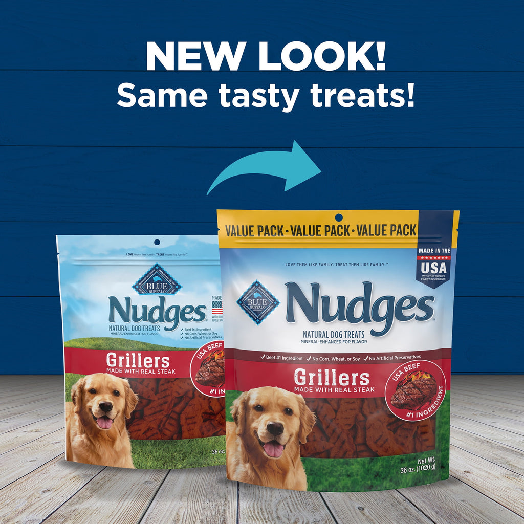 Blue Buffalo Nudges Grillers, Natural Dog Treats, Steak, 12oz Bag