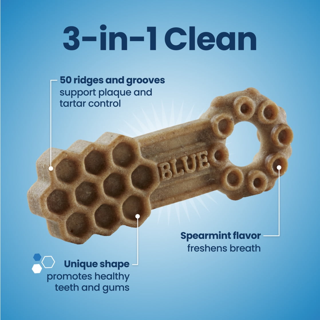 Blue Buffalo Dental Chews Small Natural Dog Treats, Chicken & Spearmint (56 Count)