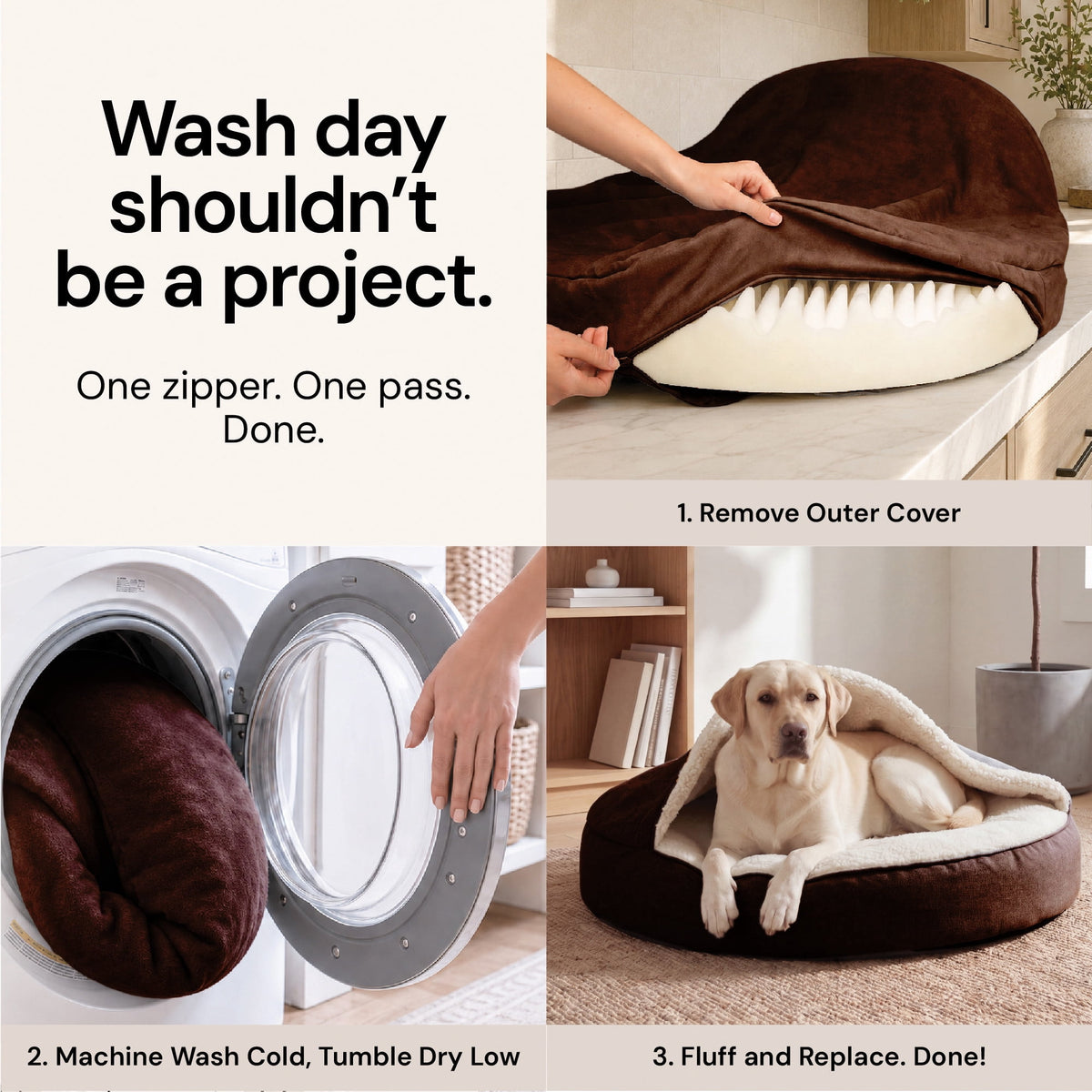Furhaven 26" Round Orthopedic Dog Bed Sherpa & Suede Snuggery w/ Removable Washable Cover - Gray, 26-inch Faux Lambswool & Suede Gray 26 inch Snuggery (Orthopedic Foam)