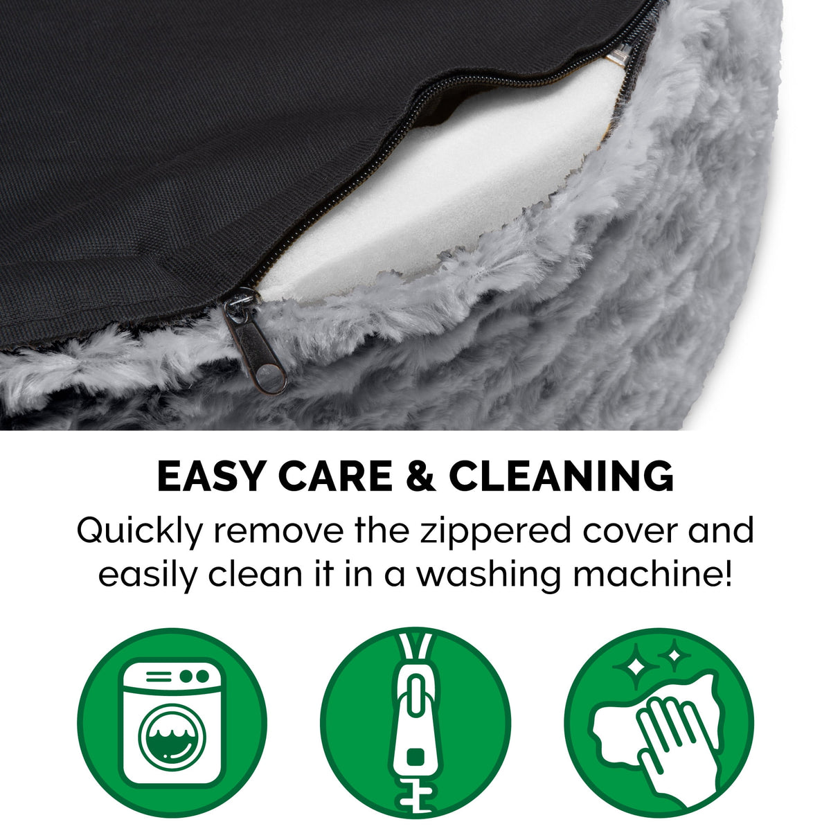 FurHaven Pet Products Ultra Plush Oval Pet Bed for Dogs & Cats - Gray, Small