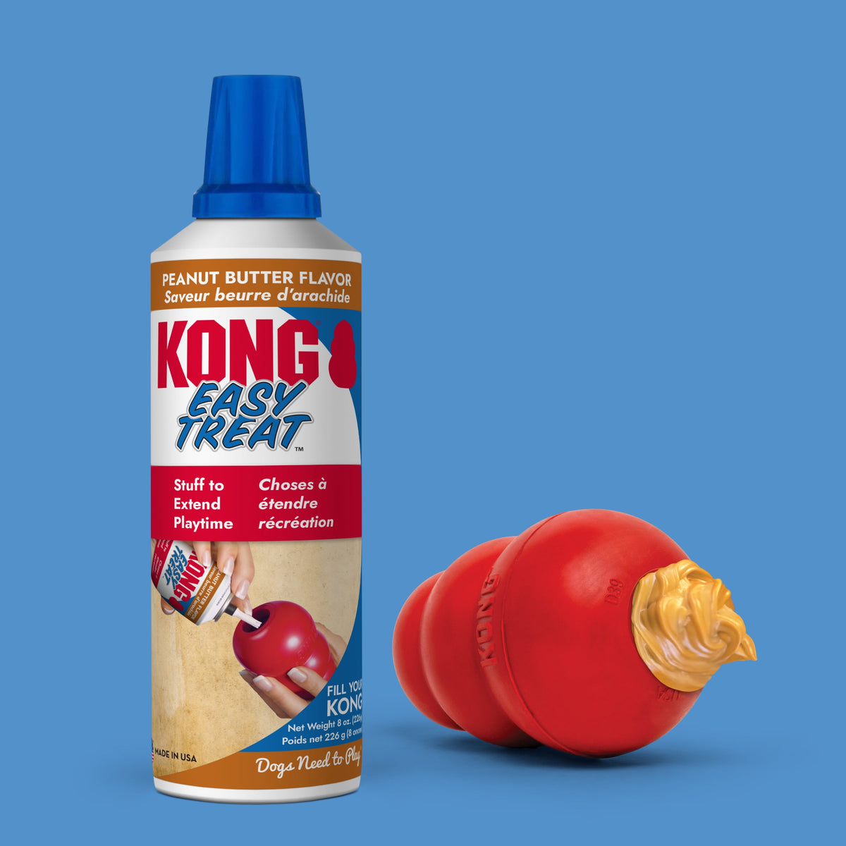 KONG® Stuff' N Easy Treat Easy Nozzle Control Dog Treat, Peanut Butter, 8 Ounces