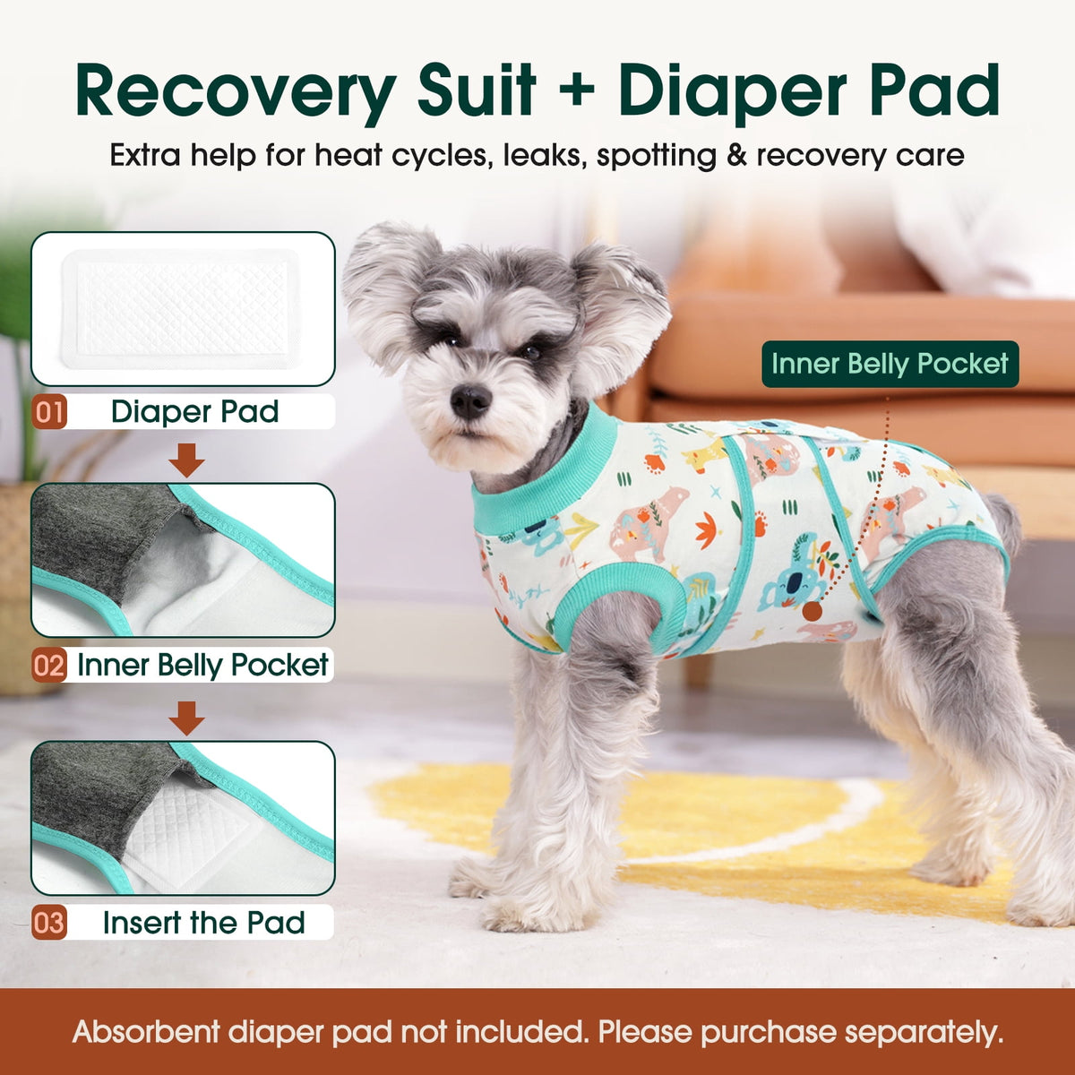 Kuoser Dog Surgical Recovery Suit Dog Cat Onesie after Surgery,Pink,L