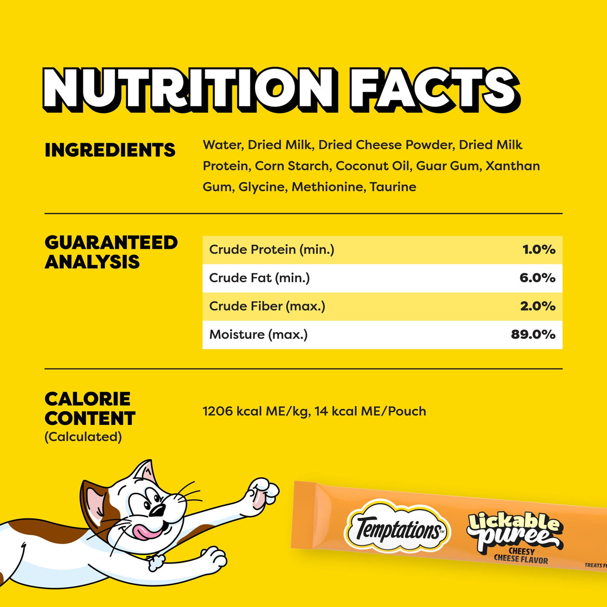 Temptations Creamy Puree With Cheese Lickable, Squeezable Cat Treats, 16-Pack Of 12G Pouches