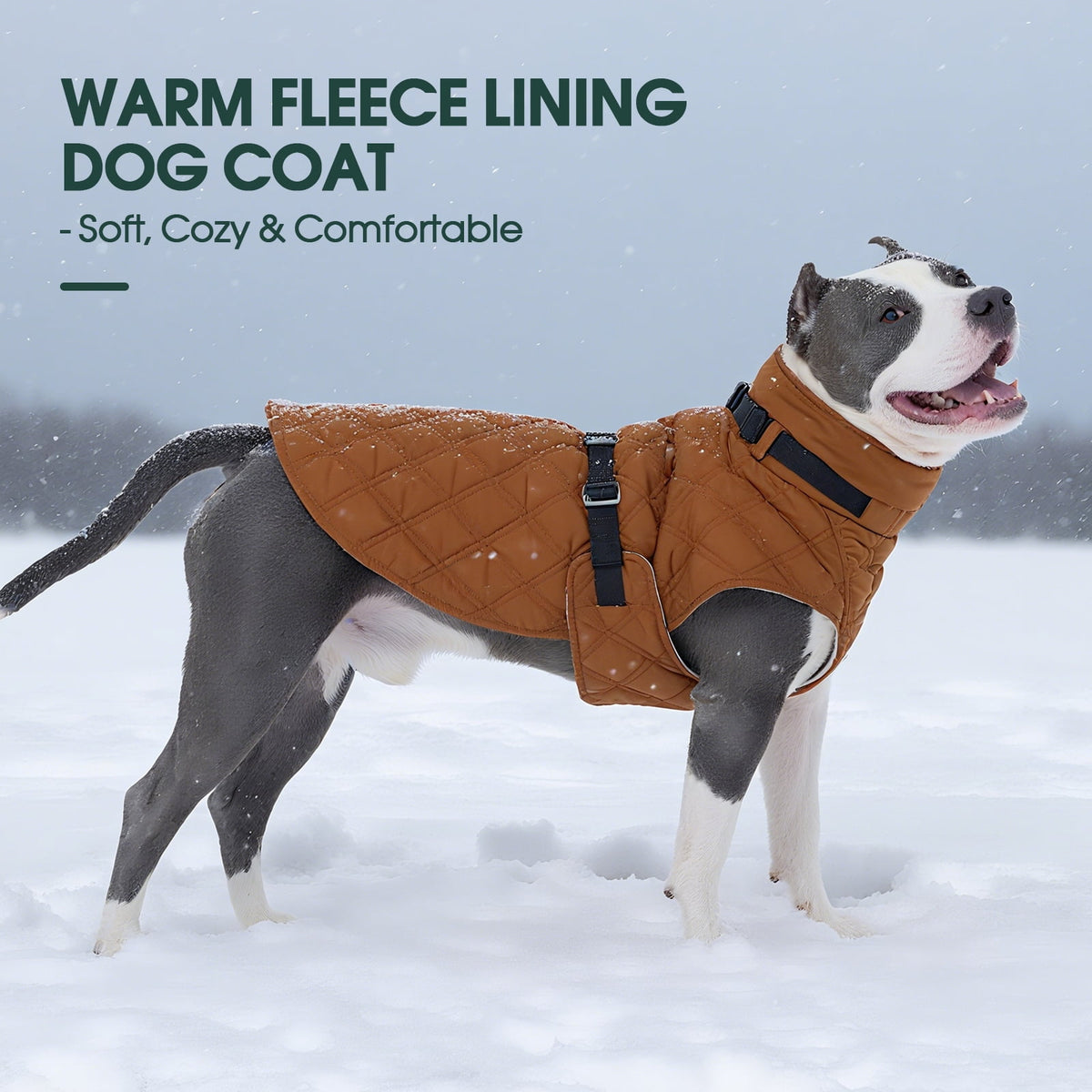 Kuoser Dog Winter Coat Warm Reflective Pet Jacket Waterproof Cold Weather Clothes for Dogs, Gray, M