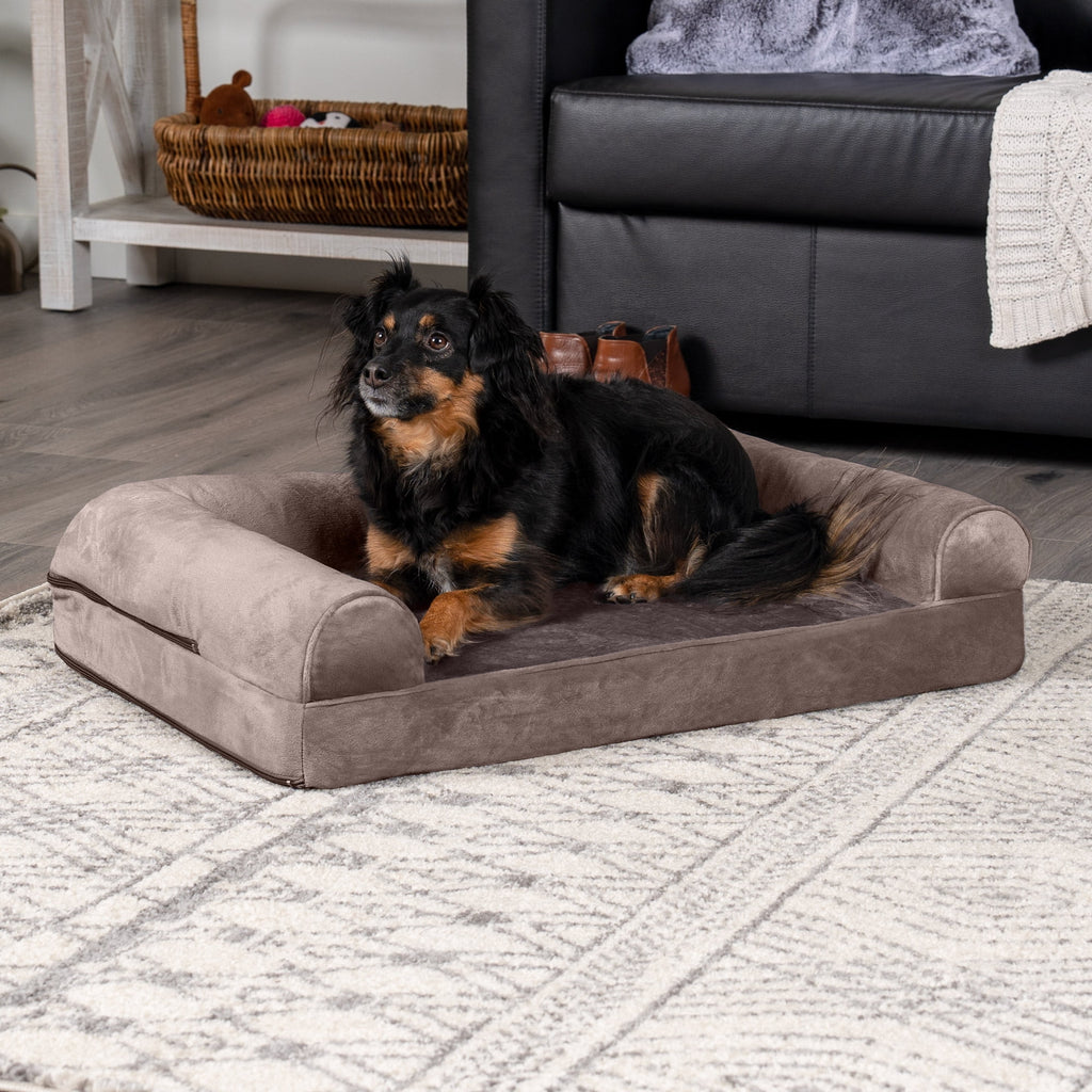 FH Faux Fur & Velvet Sofa - JM-Dark Sage