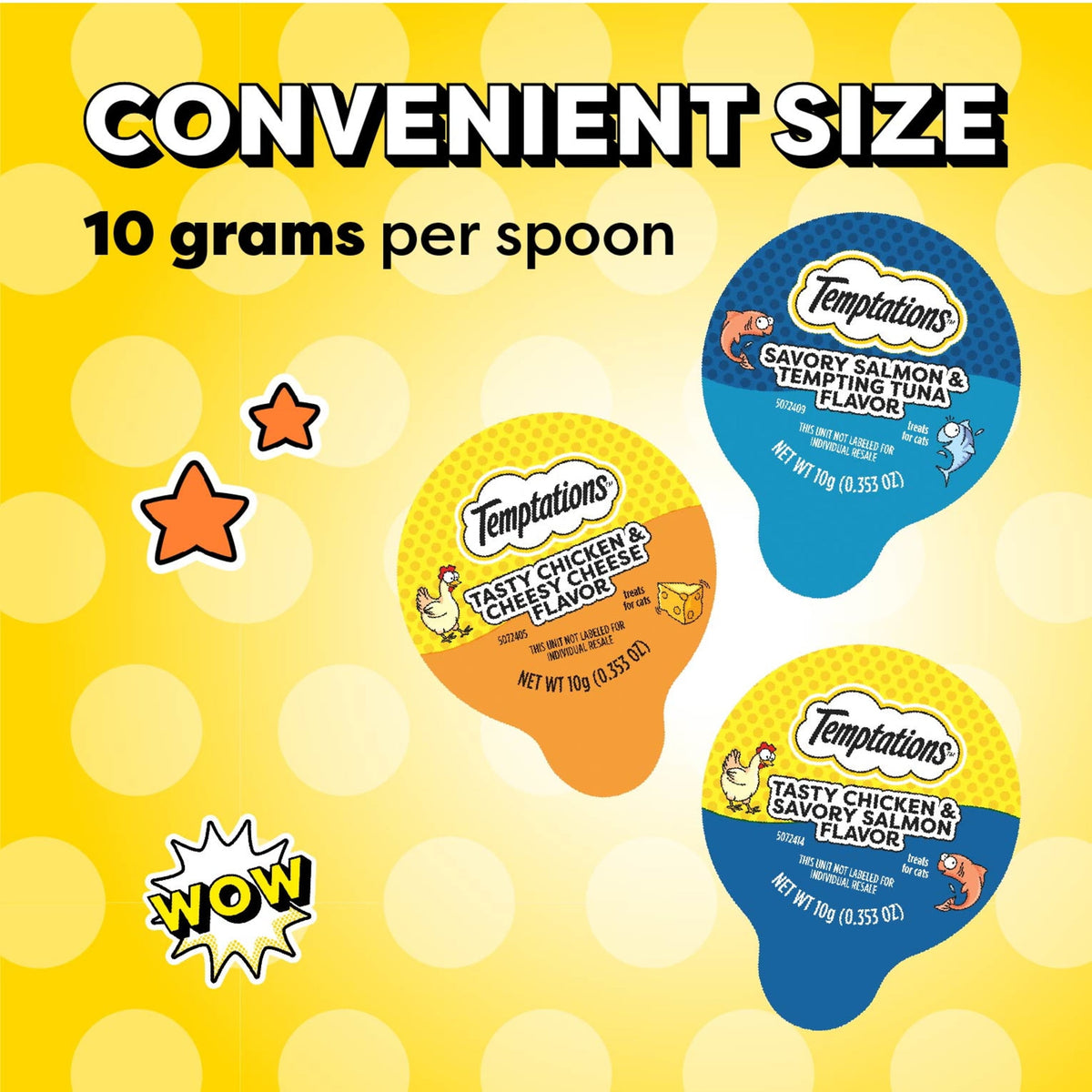 Temptations Lickable Spoons Adult Wet Cat Treat Variety Pack, 10 Grams, 72 Count