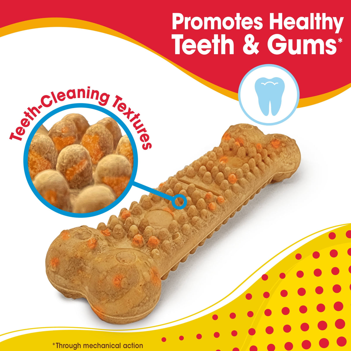 Nylabone Nubz Flavor Bursts Natural Dog Treats for Large Dogs, Bacon & Cheese Flavor Dog Bones, Large - 30+ lbs., 20 Count