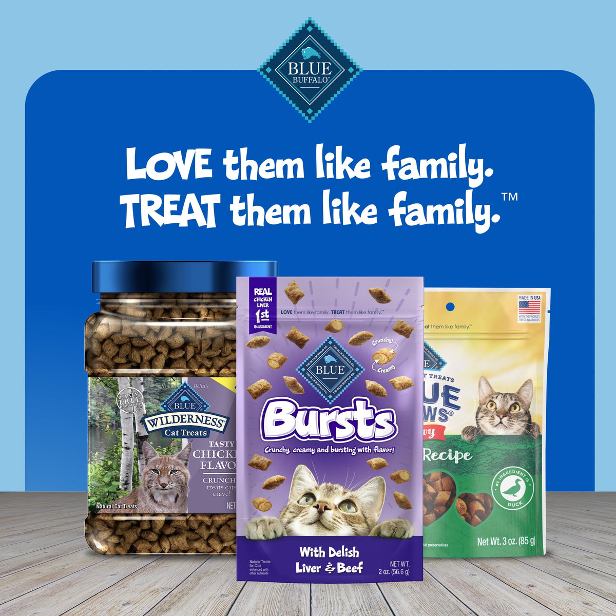 Blue Buffalo Bursts Crunchy & Creamy Cat Dry Treats, Great for Training, Liver & Beef, 5-oz. Bag