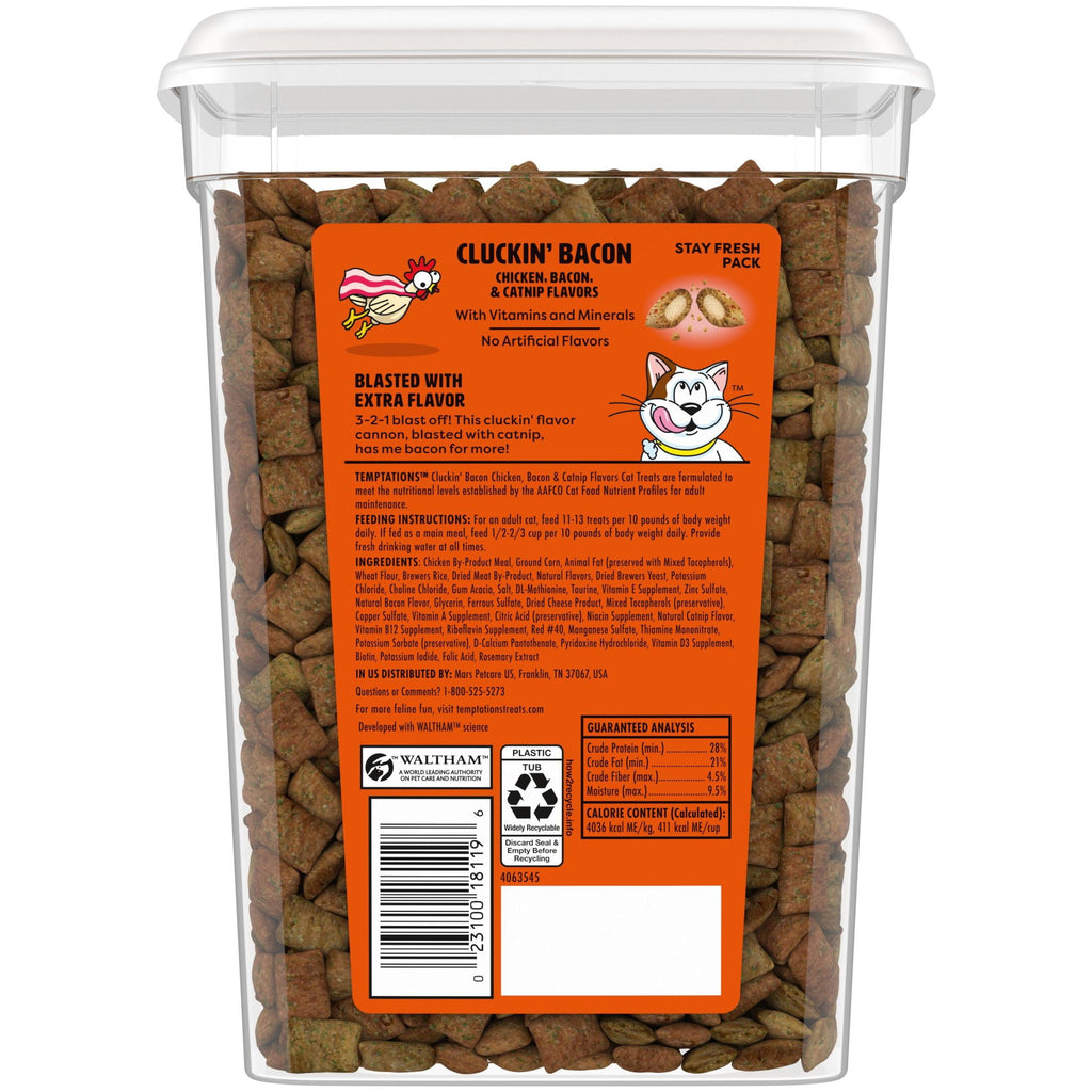 Temptations Cat Treats Wacky Blasts, Cluckin’ Bacon Flavor, 16 oz. Pouch