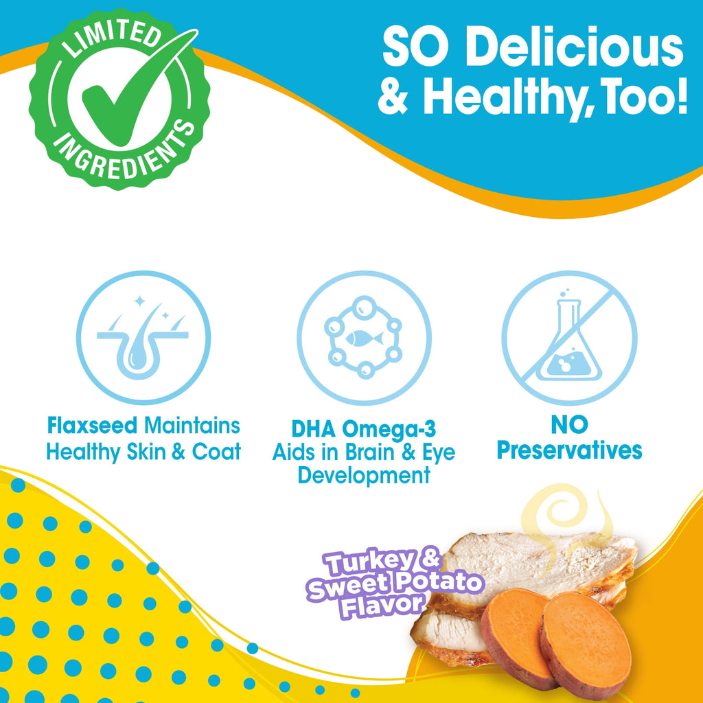 Nylabone Nubz Natural Puppy Treats for Small Dogs, Turkey & Sweet Potato Flavor Dog Treats, Small - Up to 30 lbs., 8 Count