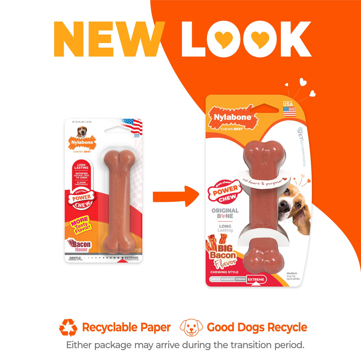 Nylabone Power Chew Original Bone Dog Toy, Dog Chew Toy, Original Flavor, Large, 1 Count