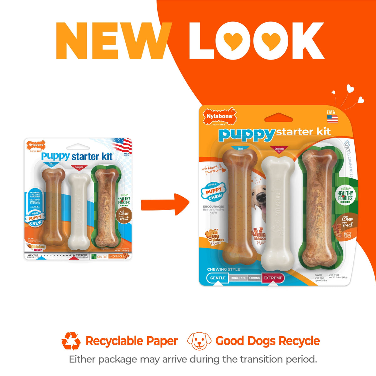 Nylabone Puppy Toys, Dog Teething Toys & Dog Treats, Variety Flavor, Small, 3 pack
