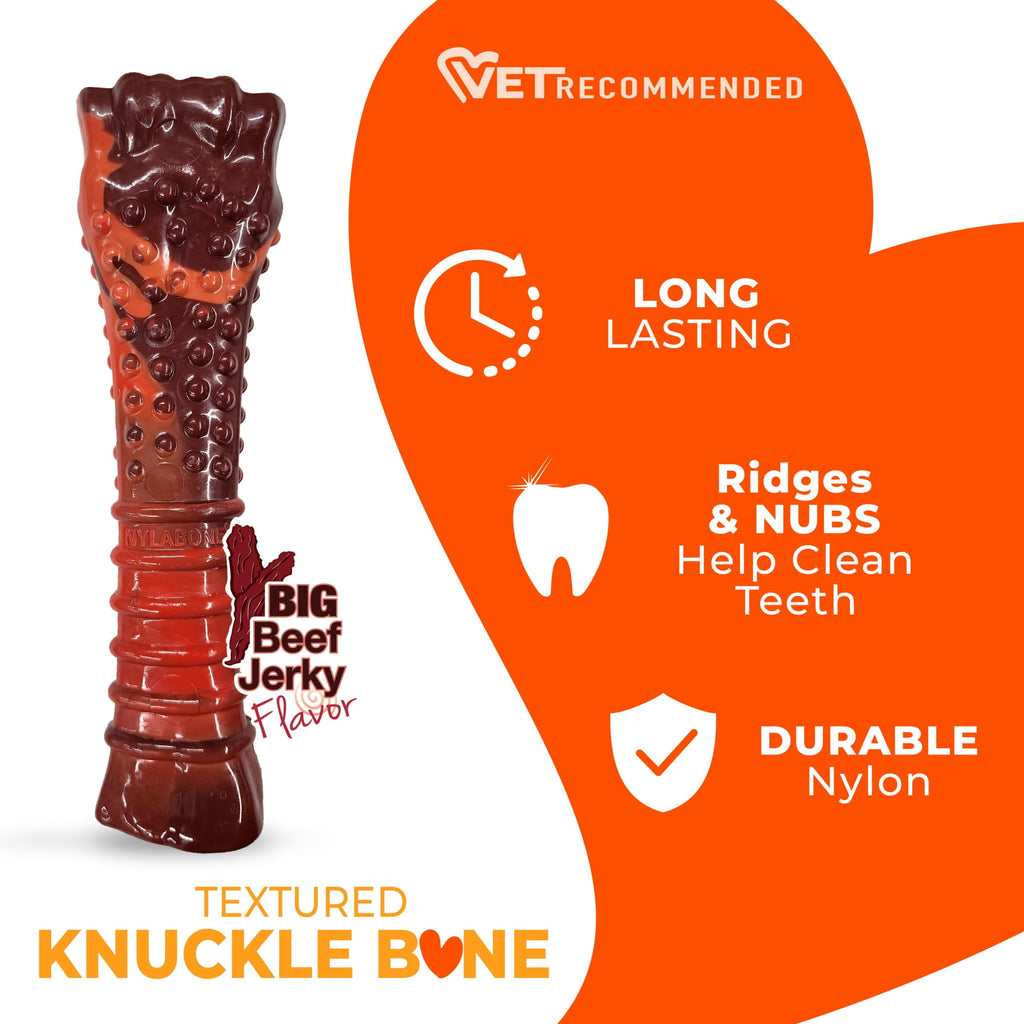 Nylabone Power Chew Textured Knuckle Bone Dog Toy, Dog Chew Toy, Chicken Flavor, X-Large, 1 Count