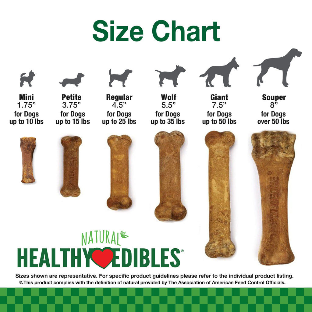 Nylabone Healthy Edibles Natural Dog Treats, Long Lasting Dog Bones, Bacon Flavor Dog Treats, For X-Small Dogs (8 Count)