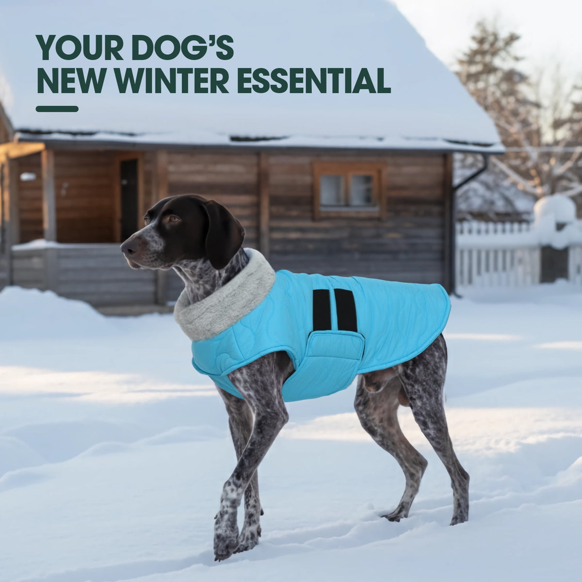 Kuoser Dog Coat Warm Pet Jacket with Eco-friendly Fur Collar, Windproof, Waterproof and Easy Hook-and-loop Closure, Pink, medium