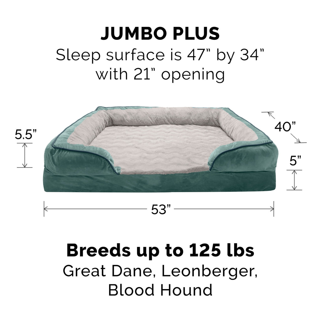 FurHaven Pet Products Velvet Waves Perfect Comfort Cooling Gel Top Sofa-Style Pet Bed for Dogs & Cats - Brownstone, Medium
