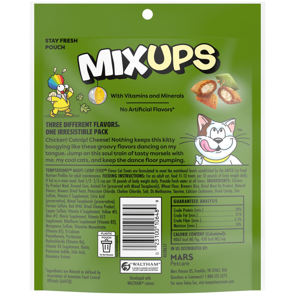Temptations Mixups Catnip Fever Flavor Crunchy And Soft Treats For Cats, 6.3 Oz Pouch