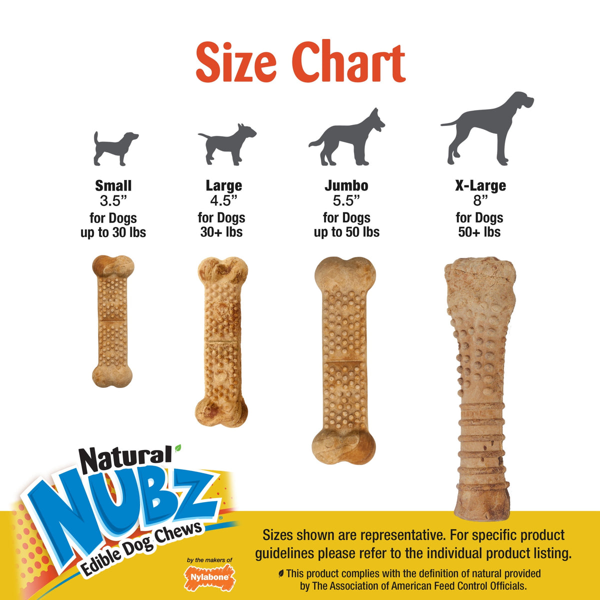 Nylabone Nubz Wild Dog Treats for Small Dogs, Bison Flavor Dog Bones, Small - Up to 25 lbs., 4 Count