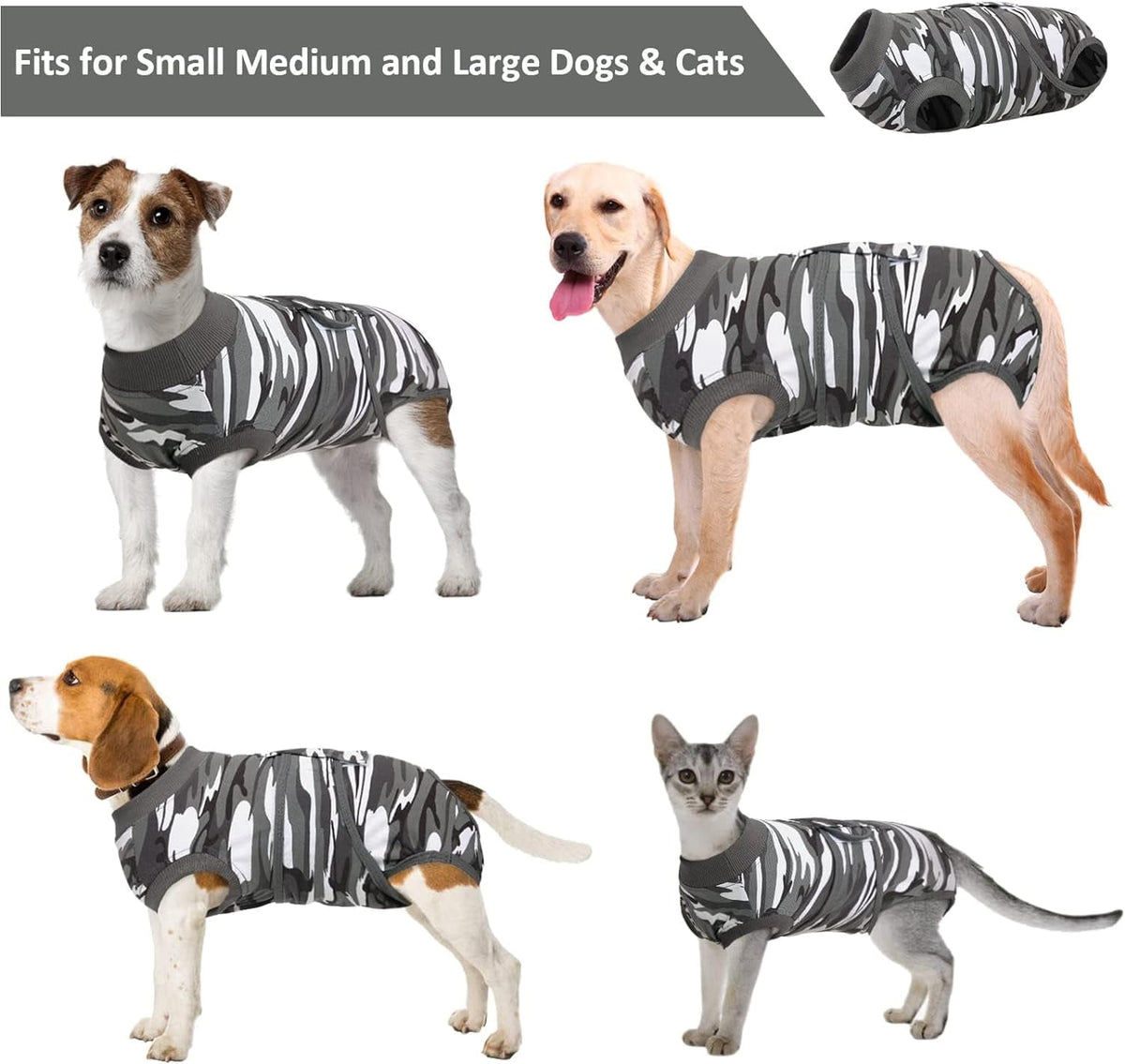 Kuoser Recovery Suit for Dogs Cats after Surgery, Professional Dog Cat Onesie, XS
