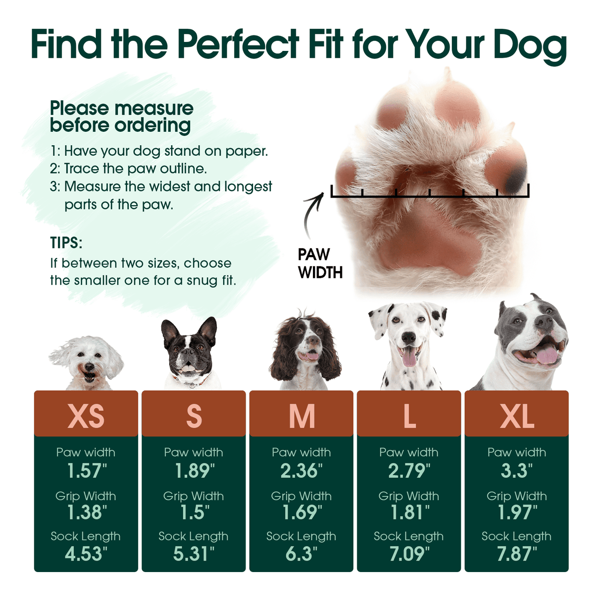 Kuoser Anti-Slip Dog Socks with Double-Sided Traction, 4 Piece Pet Booties for Senior, Dog Paw Protector for Hardwood Floors, Hot Pavement and hot/icy surfaces, Brown, L