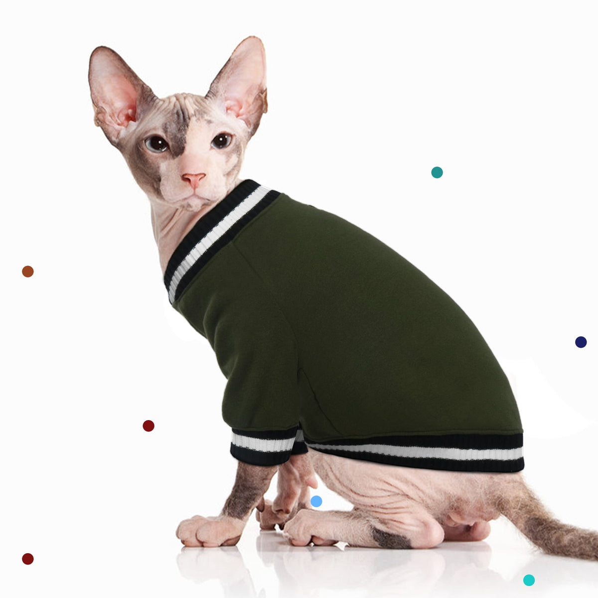 Kuoser Dog Winter Sweater, Cute Pet Pullover Vest, Soft and Thick Sweatshirt for Dogs and Cats, Green, XL