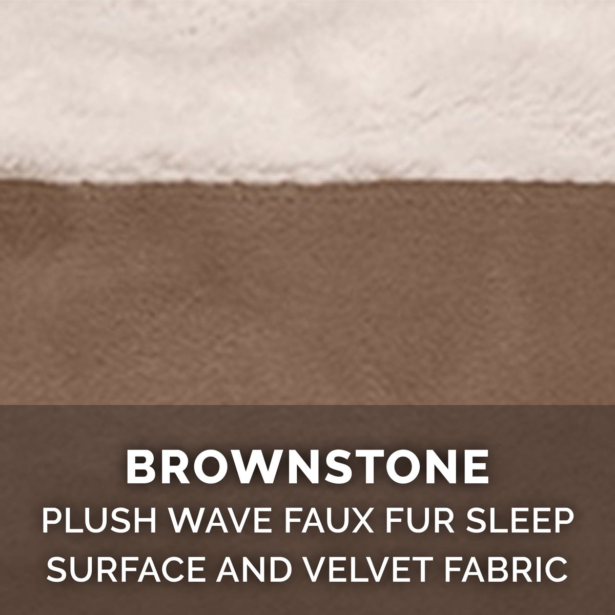 FurHaven Pet Products Velvet Waves Perfect Comfort Cooling Gel Top Sofa-Style Pet Bed for Dogs & Cats - Brownstone, Medium
