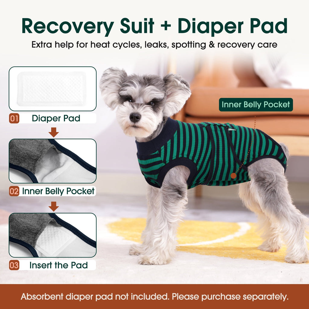 Kuoser Dog Surgical Recovery Suit Dog Cat Onesie after Surgery,Pink,L