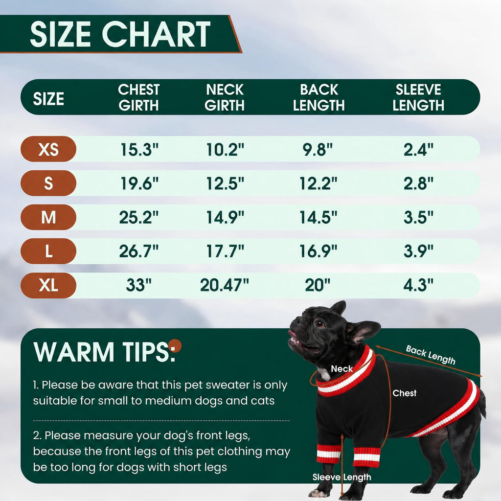 Kuoser Dog Winter Sweater, Cute Pet Pullover Vest, Soft and Thick Sweatshirt for Dogs and Cats, Green, XL