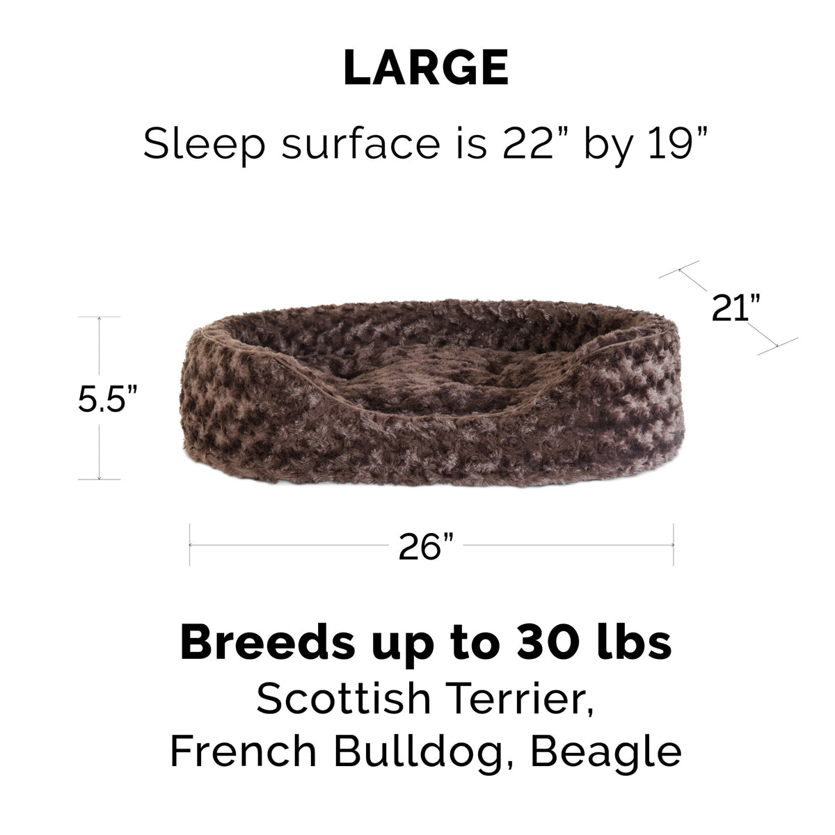FurHaven Pet Products Ultra Plush Oval Pet Bed for Dogs & Cats - Gray, Small