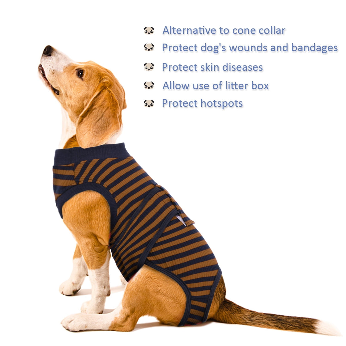 Kuoser Dog Surgical Recovery Suit Dogs Cat Onesie after Surgery,Brown,XL