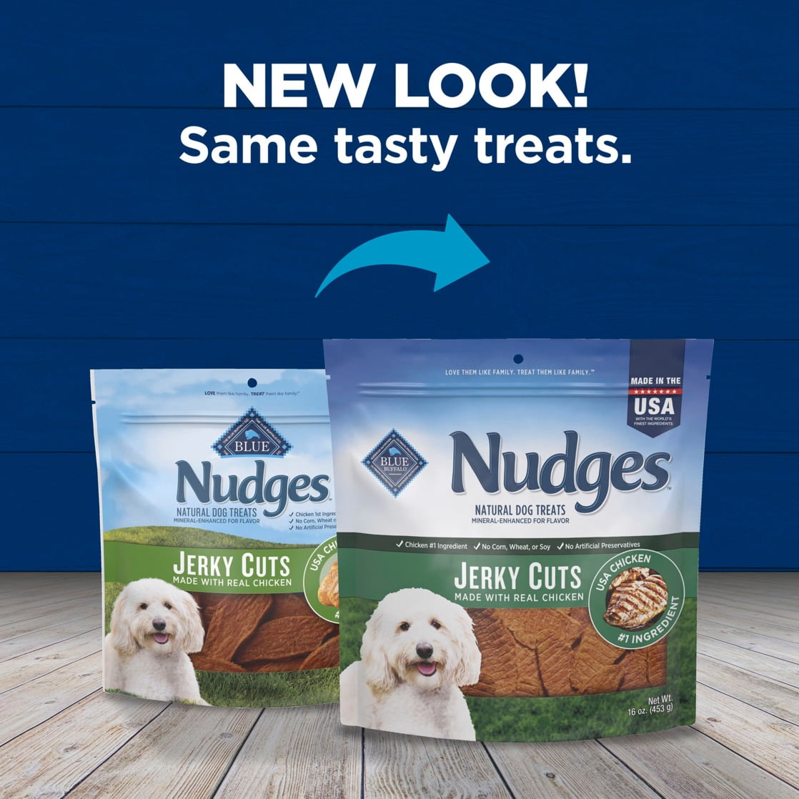 Blue Buffalo Nudges Jerky Cuts, Natural Dog Treats, Chicken Jerky, 28oz Bag