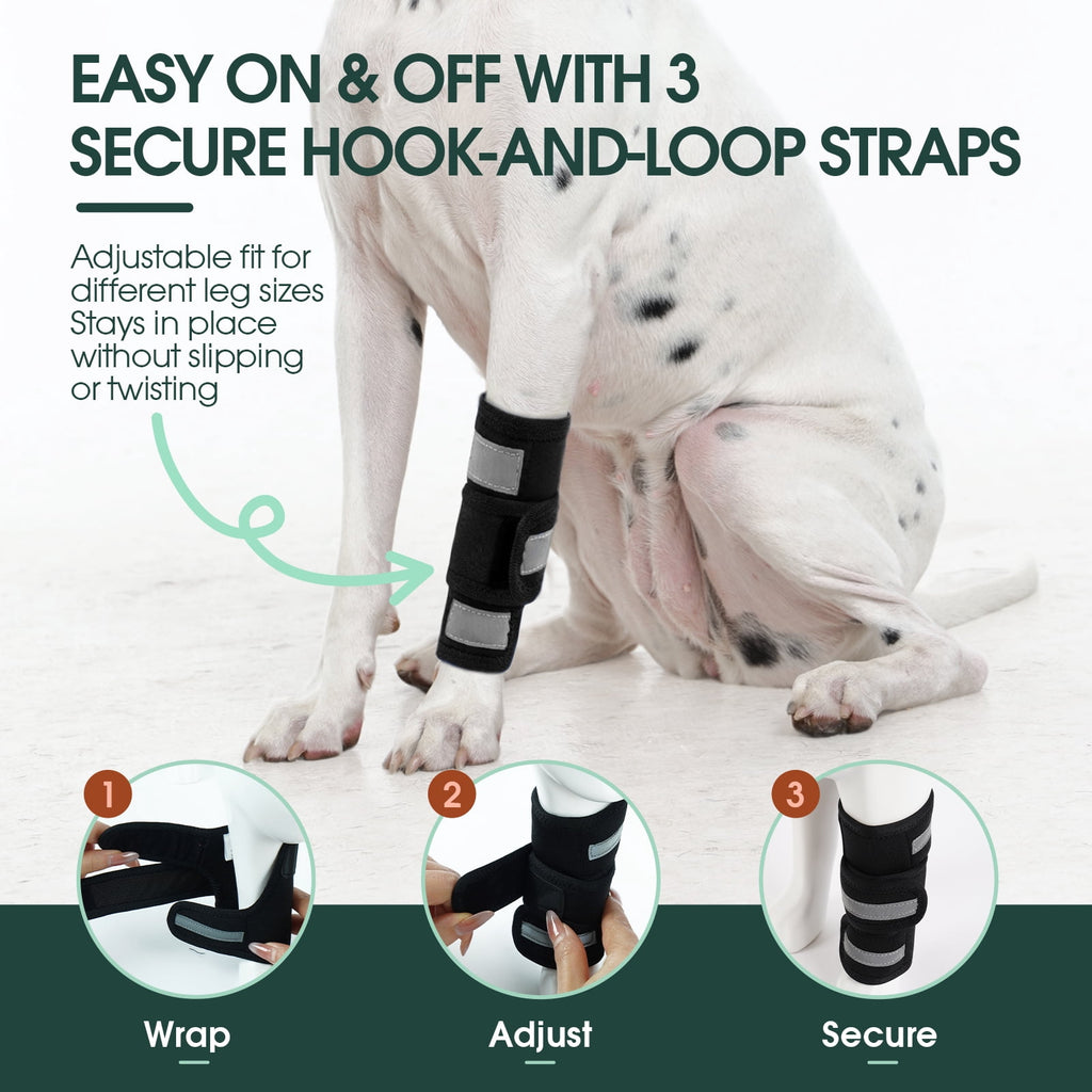 Kuoser Dog Front Leg Brace – Adjustable Carpal Support Wrap for Canine Joint, Wound Recovery & Anti-Licking Sleeve, Black, S/M