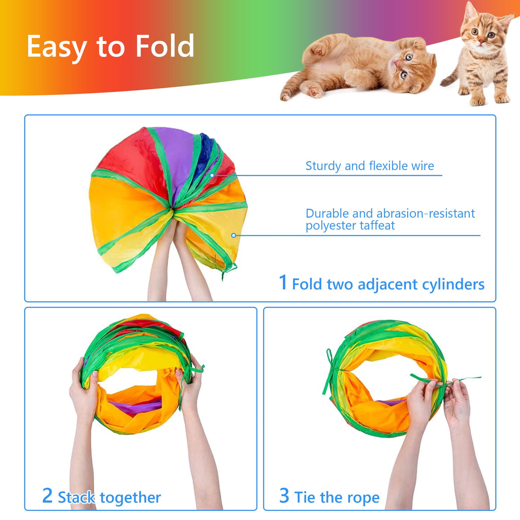 Semfri Cat Toys Tunnels Collapsible Pets Cat Jungle Tunnels Kitty Toys Balls