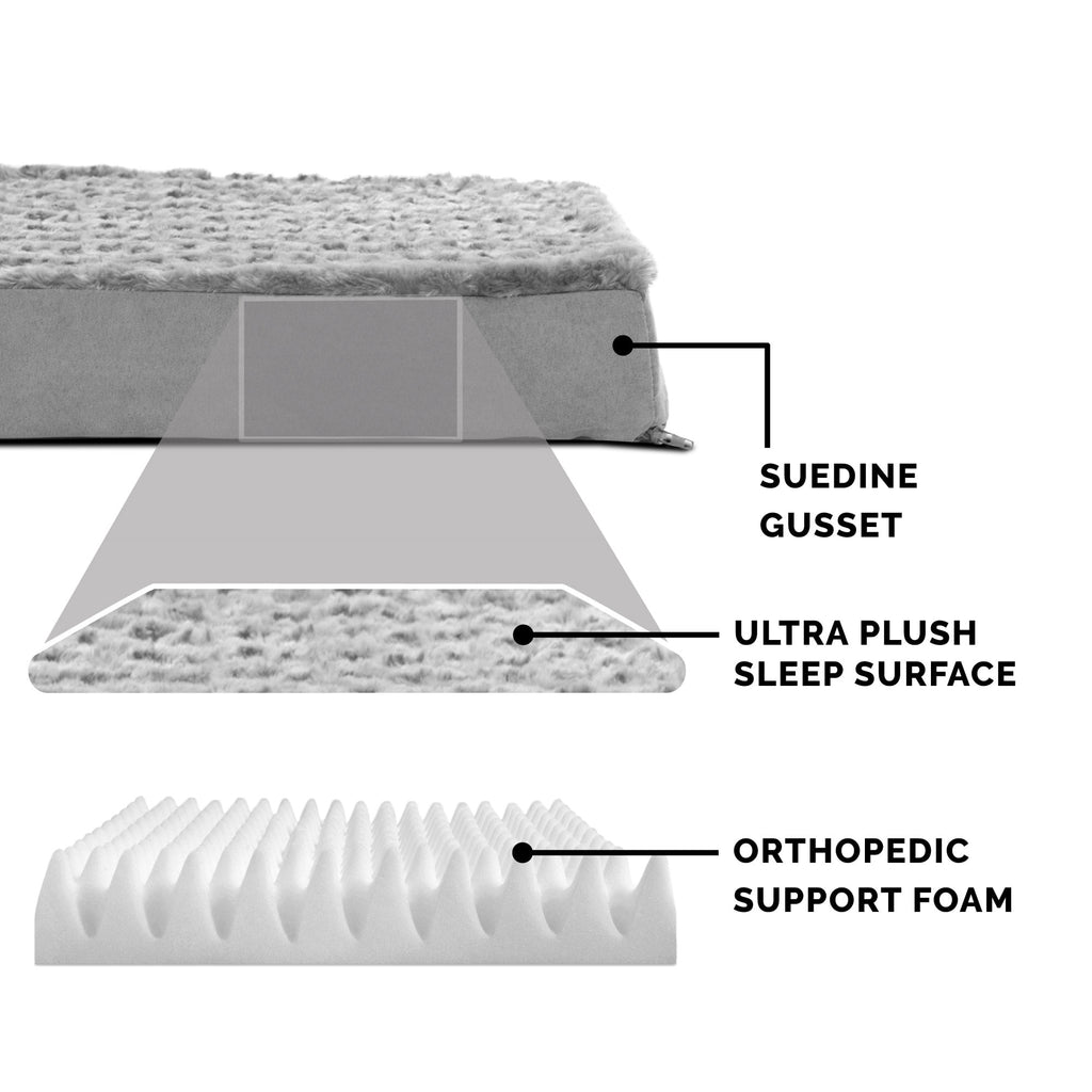 Furhaven, Ultra Plush Deluxe Orthopedic Dog Bed, Medium, Gray, 1 Count