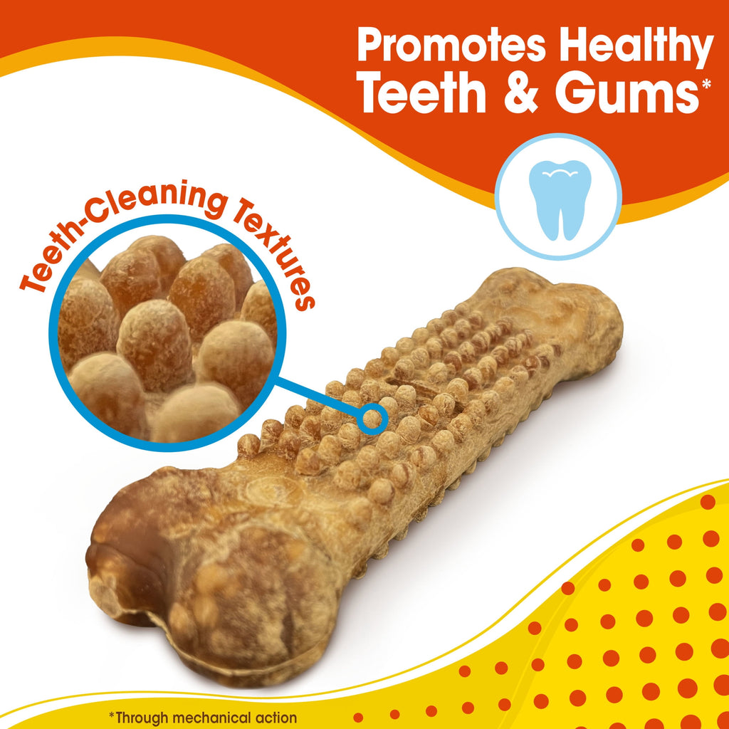 Nylabone Nubz Natural Dog Treats for Large Dogs, Chicken Flavor Dog Bones, Large - 30+ lbs., 2 lb. Pouch, 18 Count