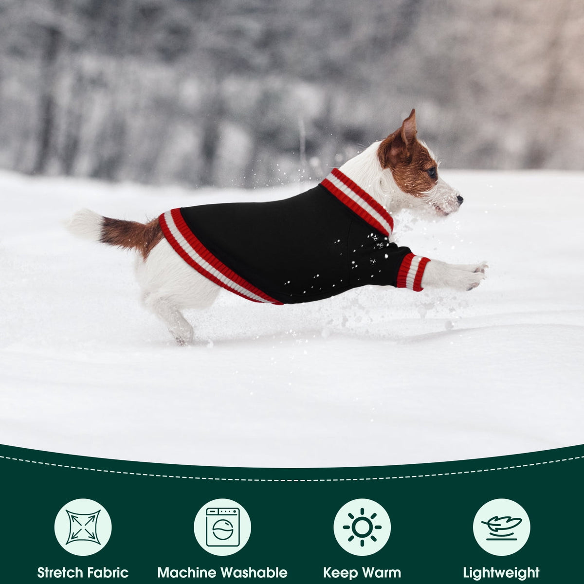 Kuoser Dog Winter Sweater, Cute Pet Pullover Vest, Soft and Thick Sweatshirt for Dogs and Cats, Green, XL