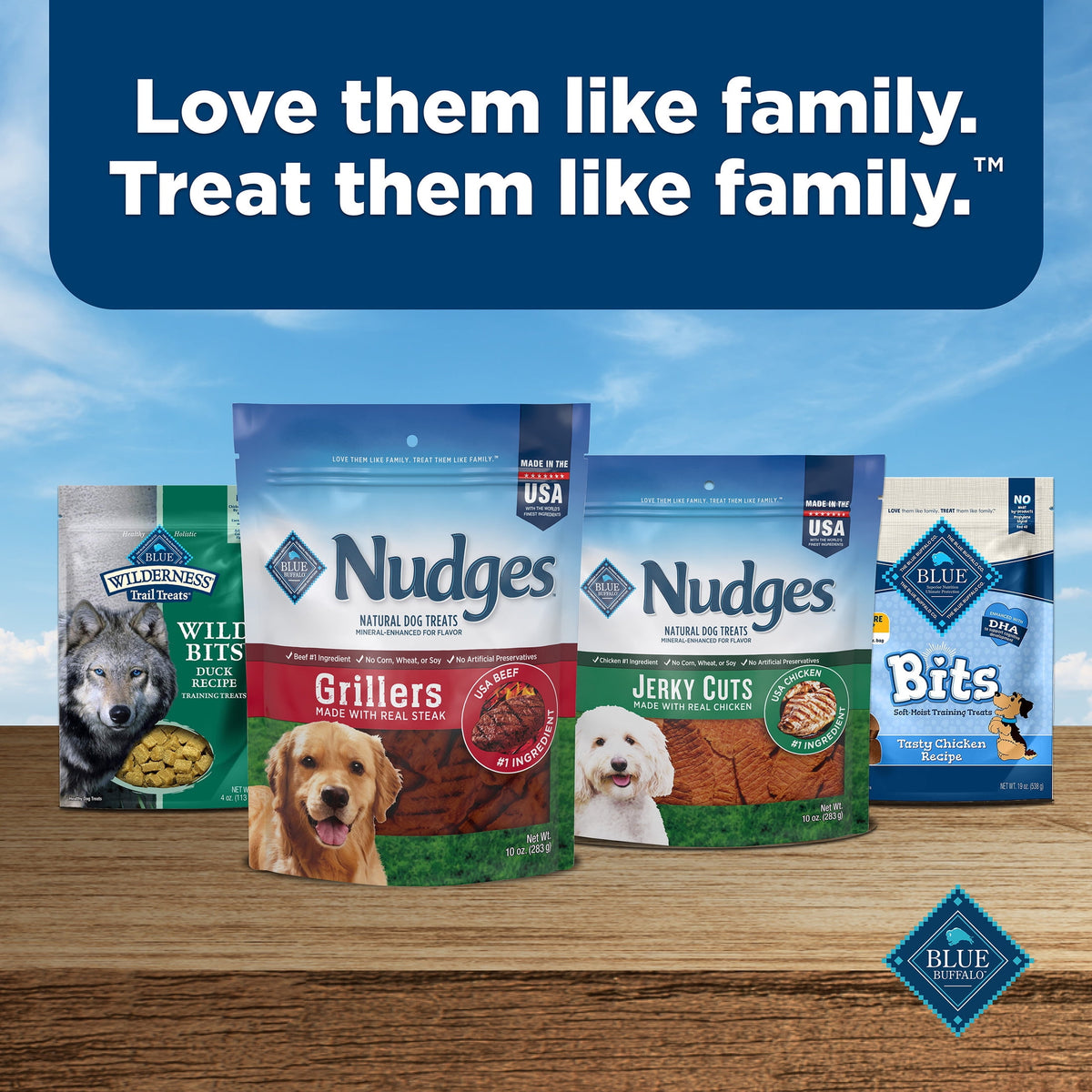 Blue Buffalo Nudges Grillers, Natural Dog Treats, Steak, 12oz Bag
