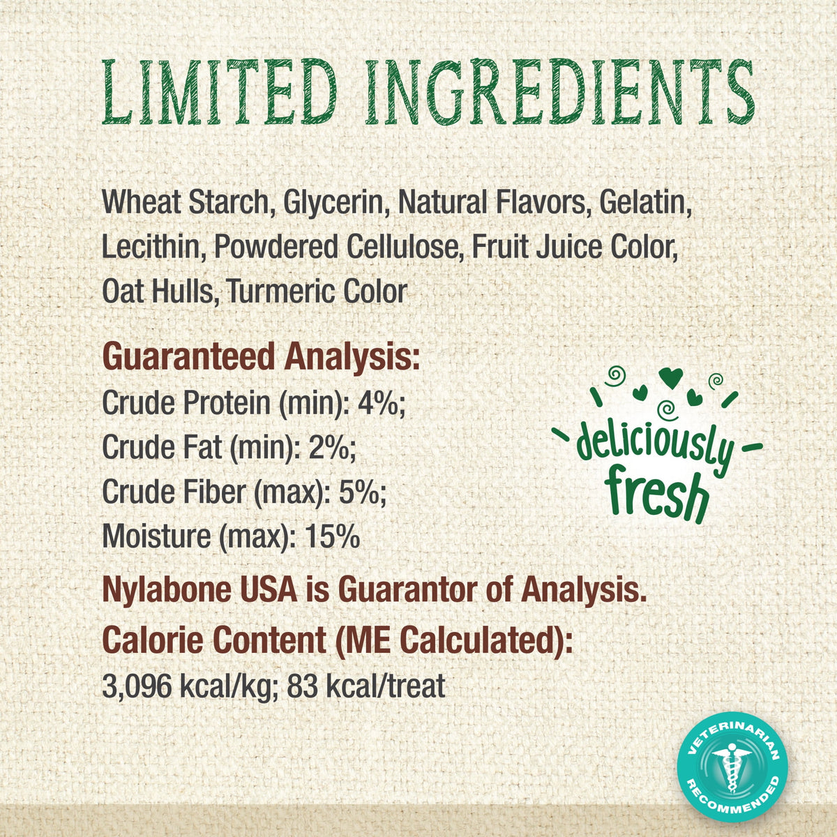 Nylabone Nutri Dent Natural Dental Chews for Dogs, Limited Ingredient Dog Treats, Teeth Cleaning Dental Sticks for Dogs, Fresh Breath Flavor, For Medium Dogs (20 Count)