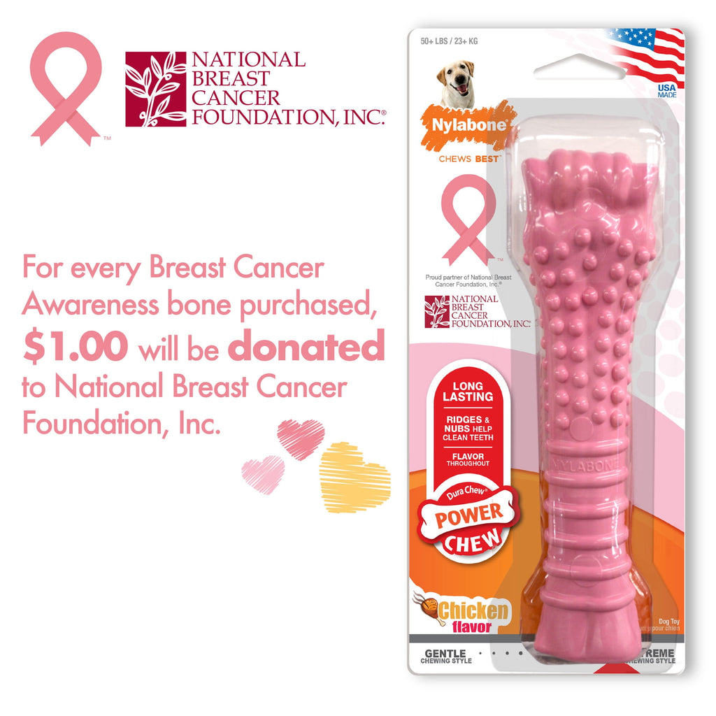 Nylabone Power Chew Textured Knuckle Bone Dog Chew Toy Chicken Pink & Camo X-Large (2 Count)
