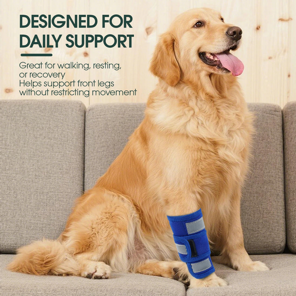 Kuoser Dog Front Leg Brace – Adjustable Carpal Support Wrap for Canine Joint, Wound Recovery & Anti-Licking Sleeve, Black, S/M