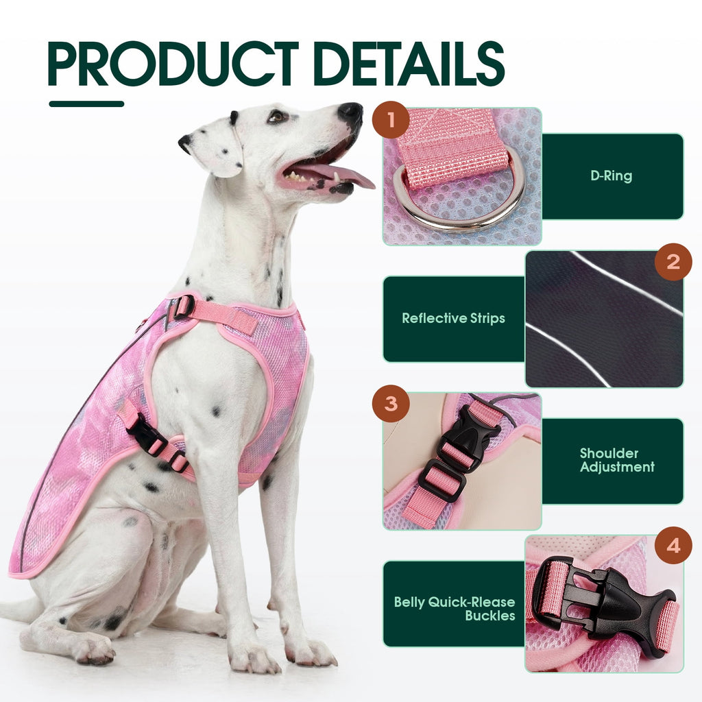 Kuoser Dog Cooling Vest, Breathable Mesh Ice Vest for Dogs, Cooling Jacket for Pet, Blue, extra large