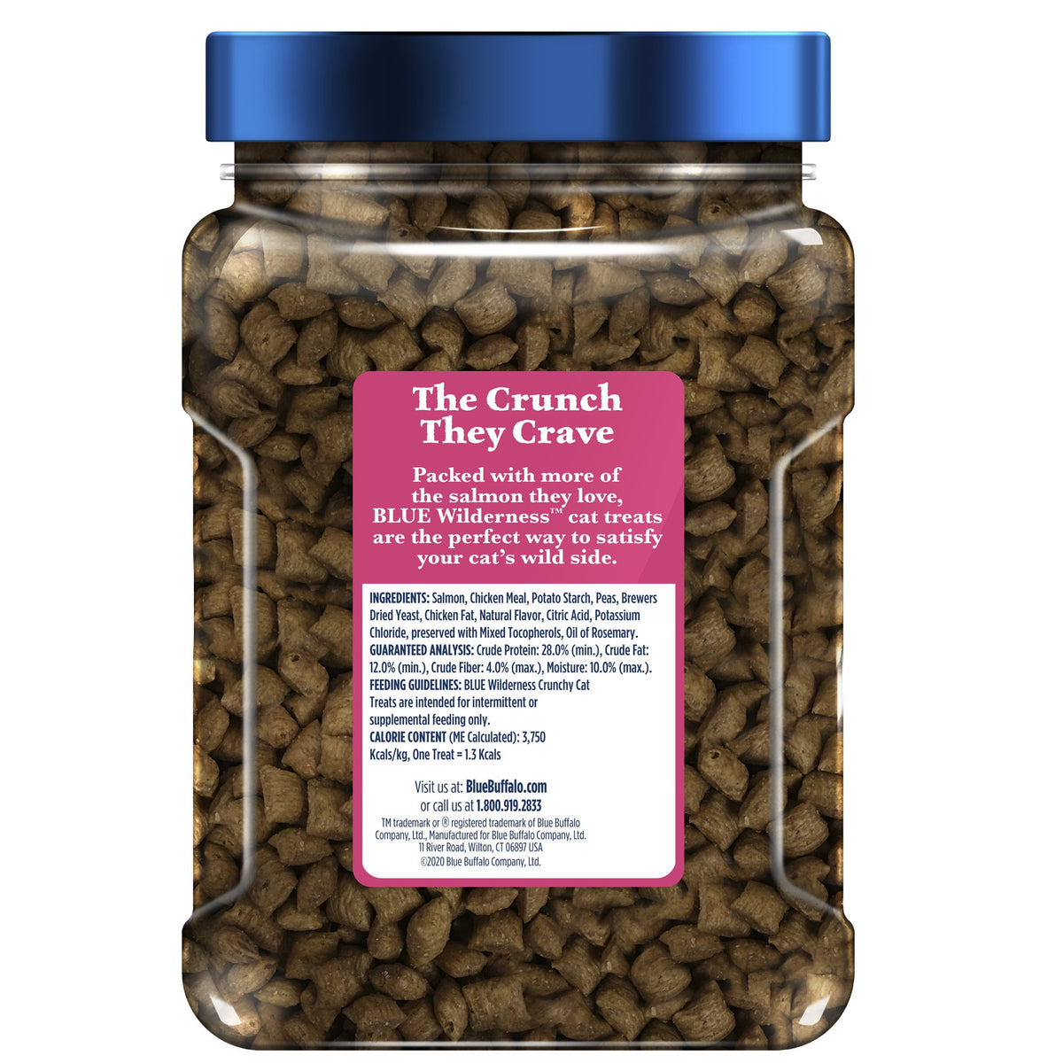 Blue Buffalo Wilderness Crunchy Cat Treats, Tasty Salmon Flavor, 12-oz. Tub