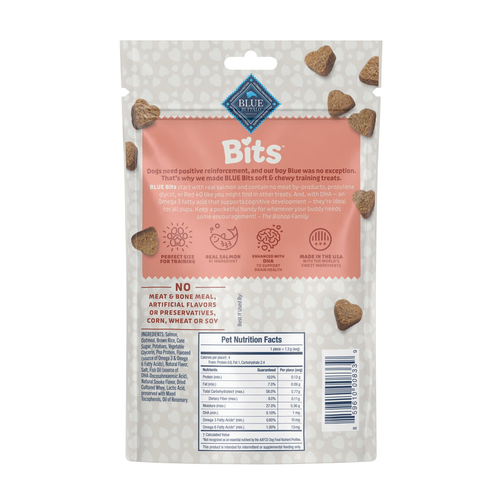 Blue Buffalo Bits Soft Dog Treats for Training, Enhanced with DHA, Salmon, 4-oz. Bag