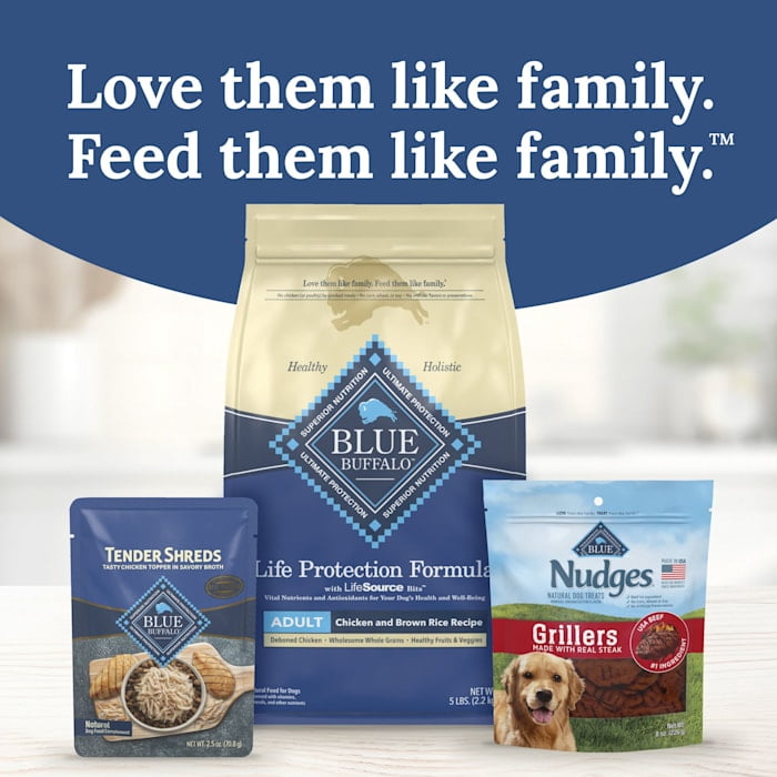 Blue Buffalo Tender Shreds Chicken Toppers, Dog Food, Chicken, 2.5oz. Pouch