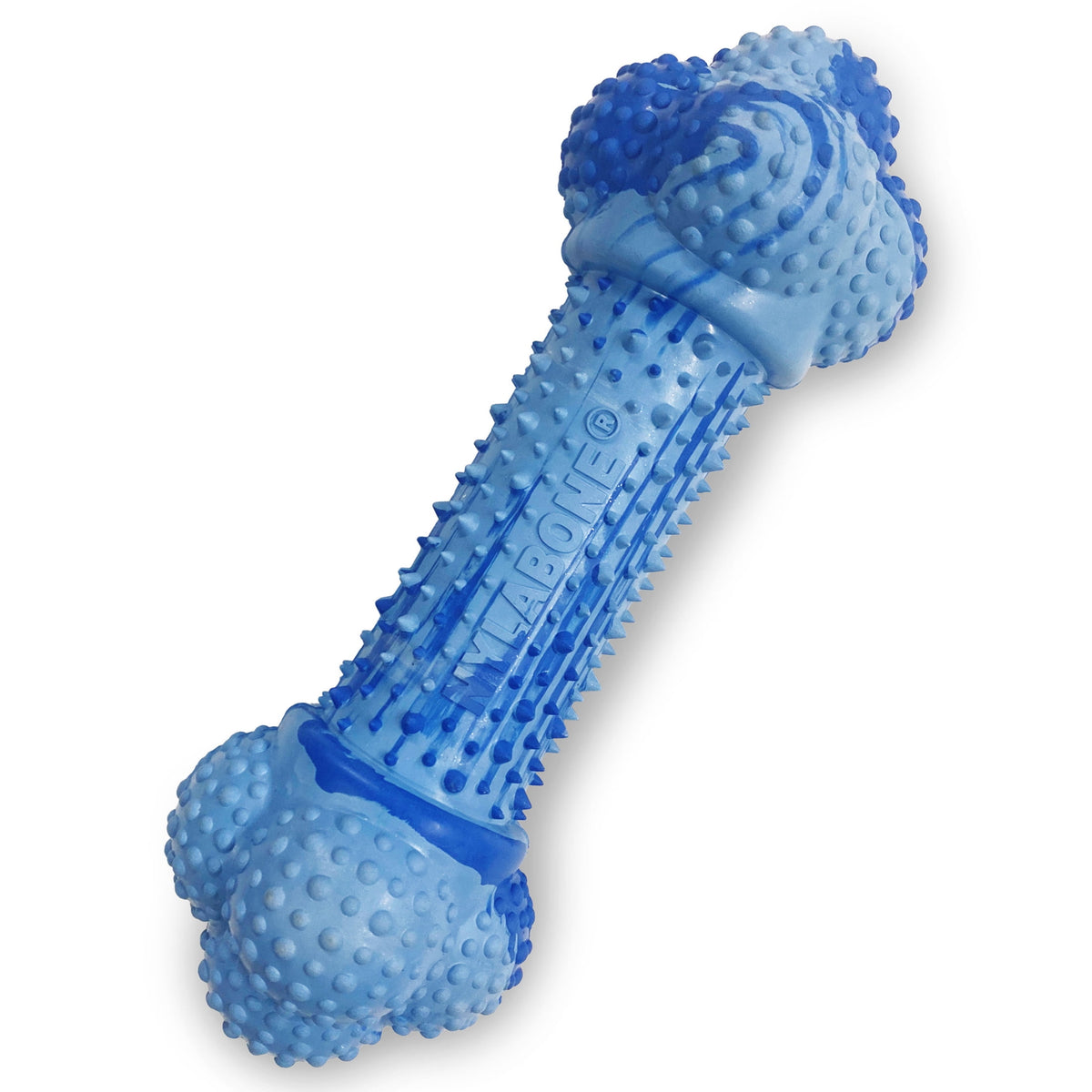 Nylabone Strong Chew Double Action Bone Dog Toy, Rubber Dog Chew Toy, Peanut Butter Flavor, Large, 1 Count